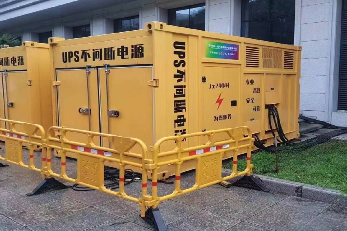 石狮发电机租赁施工现场